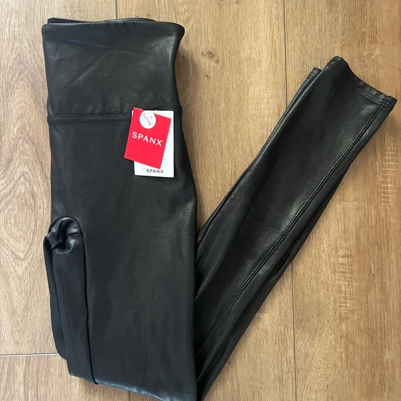 SPANX Pants - SPANX Black Faux Leather Leggings